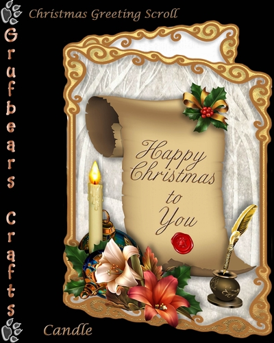 Christmas Greeting Scroll - Candle