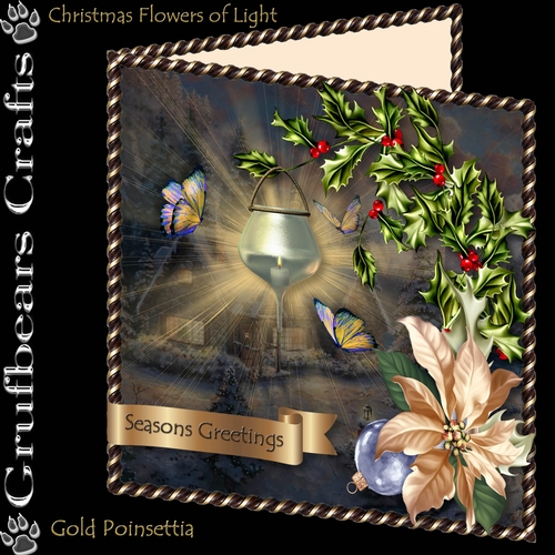 Christmas Flowers of Light - Gold Poinsettia