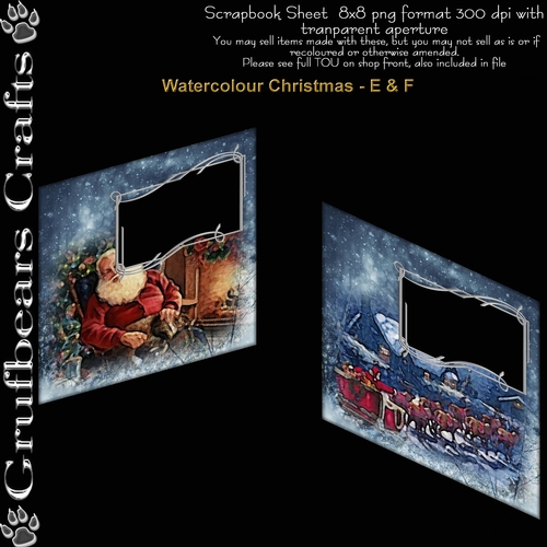 Quick Pages/Card Fronts Christmas Watercolour View -  E & F