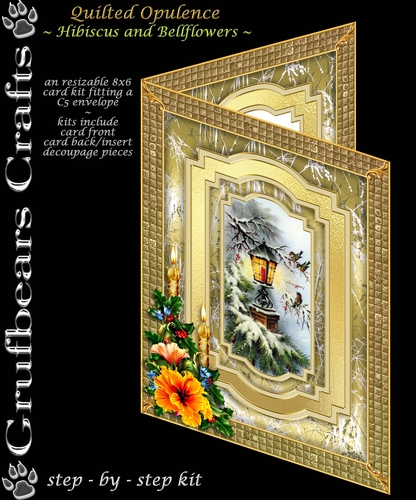 Quilted Opulence - Hibiscus and Bellflowers