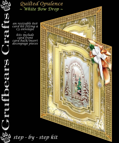 Quilted Opulence - White Bow Drop