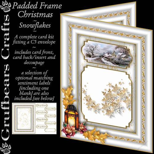 Padded Frame Christmas - Snowflakes