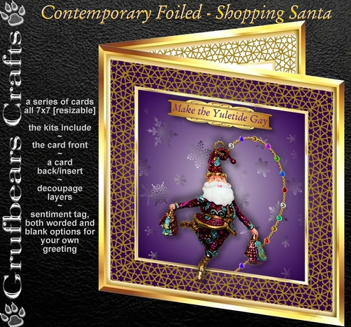 Contemporary Foiled - Shopping Santa
