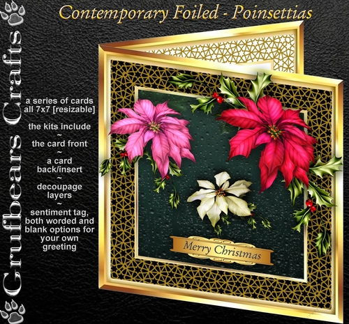 Contemporary Foiled - Poinsettias