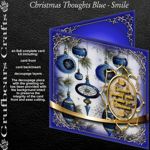 Christmas Thoughts Blue - Smile