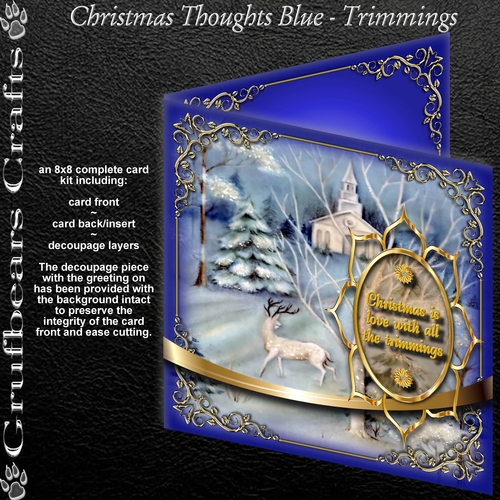 Christmas Thoughts Blue - Trimmings