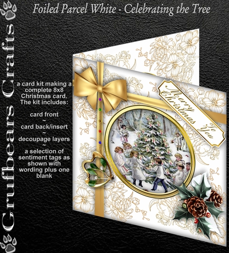 Foiled Parcel White - Celebrate the Tree