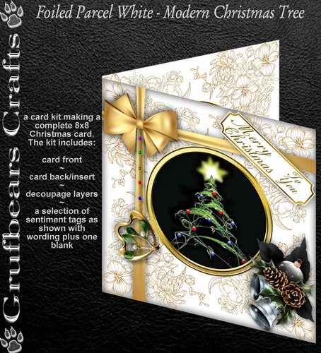 Foiled Parcel White - Modern Christmas Tree