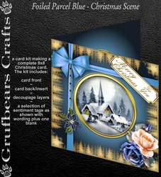 Foiled Parcel Blue - Christmas Scene