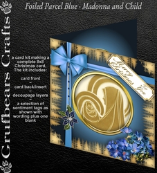 Foiled Parcel Blue - Madonna and Child