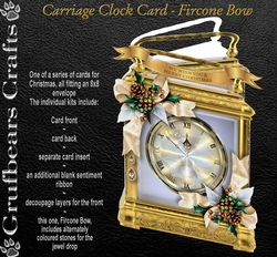 Carriage Clock Card - Fircone Bow