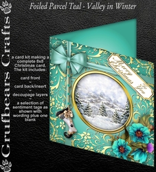 Foiled Parcel Teal - Valley in Winter