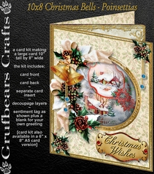 10x8 Christmas Bells - Poinsettias