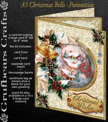 A5 Christmas Bells - Poinsettias