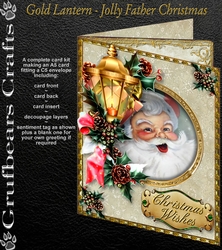 Gold Lantern - Jolly Father Christmas