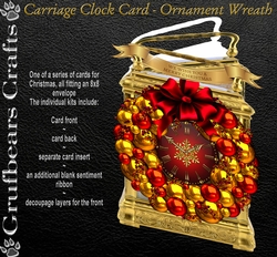 Carriage Clock Card - Ornament Wreath