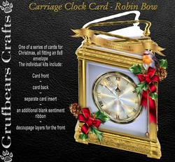 Carriage Clock Card - Robin Bow