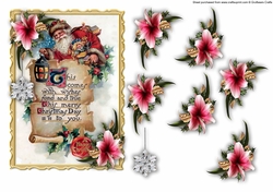 Quick Card Santa - Pink Amarylis