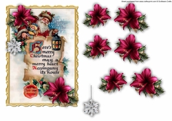 Quick Card Santa - Red Amarylis