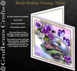 Border Birthday Greeting - Violets