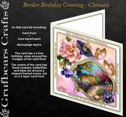 Border Birthday Greeting - Clematis