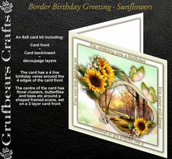 Border Birthday Greeting - Sunflowers