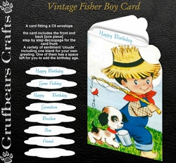 Vintage Fisher Boy Card