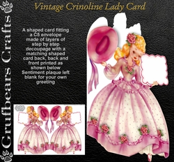 Vintage Crinoline Lady Card