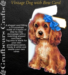 Vintage Dog with Bow Card
