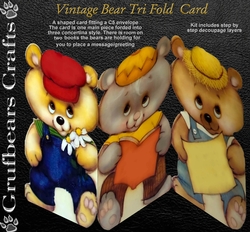 Vintage Bear Tri-fold Card