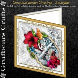 Christmas Border Greetings - Amaryllis