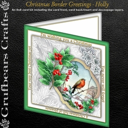 Christmas Border Greetings - Holly