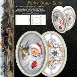 Festive Ovals - Santa