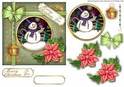 Foiled Parcel Snowman A4