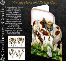 Vintage Horse and Rabbit Card