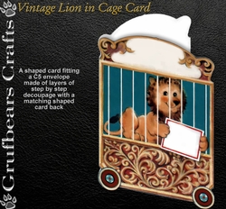 Vintage Lion in Cage card