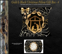 Gold & Black Christmas Pillow Gift Box 4