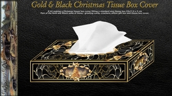  Gold & Black Tissure Box Cover/Gift Box