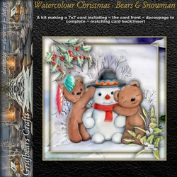 Watercolour Christmas - Bears and Snowman