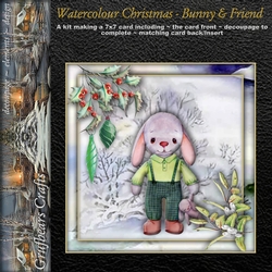 Watercolour Christmas - Bunny and Friend