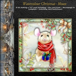 Watercolour Christmas - Mouse