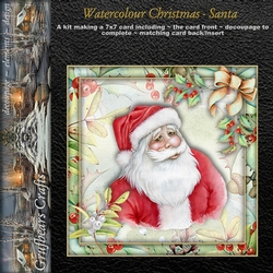 Watercolour Christmas - Santa  