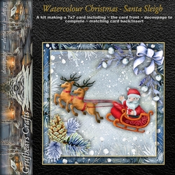 Watercolour Christmas - Santa Sleigh