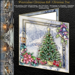 Watercolour Christmas 8x8 - Christmas Tree