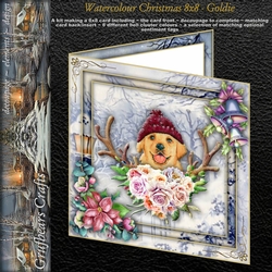 Watercolour Christmas 8x8 - Goldie