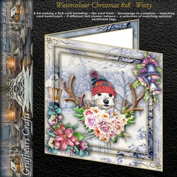 Watercolour Christmas 8x8 - Westy