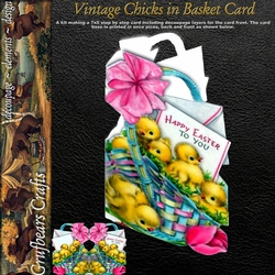Vintage Chicks in Basket Card