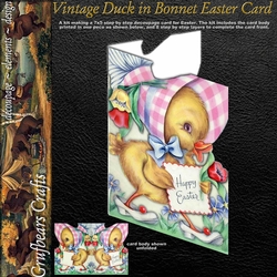 Vintage Duck in Bonnet Easter Card