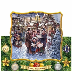 Carol Singers over the edge card