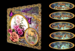 Floral Panels 1 - Hollyhocks
